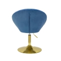 Fotel obrotowy z tkaniny welur w niebieskim kolorze, 100 cm, WAROK
