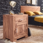 Szafka nocna z litego drewna akacjowego 50 cm, MARMA