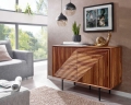 Komoda z litego drewna sheesham 100 cm na metalowych nogach, PIANO