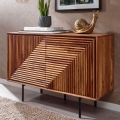 Komoda z litego drewna sheesham 100 cm na metalowych nogach, PIANO