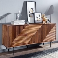 Komoda z litego drewna sheesham 148 cm na metalowych nogach, PIANO