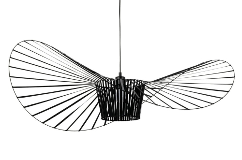 Czarna wisząca lampa wisząca KAPELUSZ 140 cm