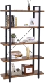 Stojący regał pomocniczy loft 177/105 cm, półki w kolorze drewna, metalowa rama - RADS