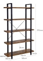 Stojący regał pomocniczy loft 177/105 cm, półki w kolorze drewna, metalowa rama - RADS