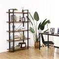 Stojący regał pomocniczy loft 177/105 cm, półki w kolorze drewna, metalowa rama - RADS