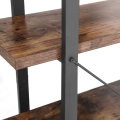 Stojący regał pomocniczy loft 177/105 cm, półki w kolorze drewna, metalowa rama - RADS
