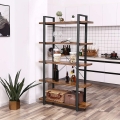 Stojący regał pomocniczy loft 177/105 cm, półki w kolorze drewna, metalowa rama - RADS