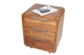 Mobilny kontener z drewna sheesham z trzema szufladami, Geo