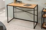 Biurko Loft SEKEND 100 cm w optyce dębu, czarna metalowa podstawa
