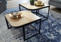 Zestaw stolików kawowych z naturalnym drewnianym blatem mango, WOTO