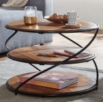 Stolik kawowy z potrójnym blatem z litego drewna sheesham, WERO