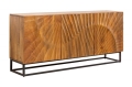 Komoda z półkami drewno mango 140 cm, metalowa podstawa - SCORPION