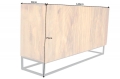 Komoda z półkami drewno mango 140 cm, metalowa podstawa - SCORPION