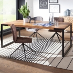 Industrialny stół 190 cm z litego drewna sheesham na metalowych nogach, XX21