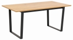 Stół z blatem MDF dąb 160x90 cm metalowe czarne nogi, ANA LOFT