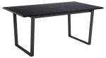 Stół 160x90 cm imitacja czarnego marmuru, metalowe czarne nogi, ANA LOFT