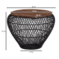 Stolik GIERO LOFT 60 cm lite drewno mongo, czarny metal