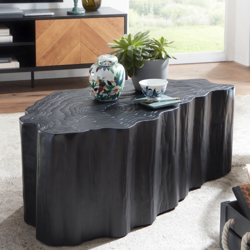 Industrialny stolik z aluminium w czarnym kolorze 80 cm pień drzewa, WIN