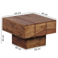 Kwadratowy stolik kawowy 44 cm z litego drewna sheesham, LUI