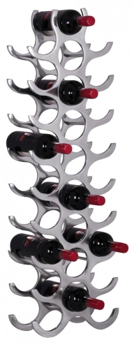 Stojak na wino w kolorze srebrnym, metalowy - YUKO
