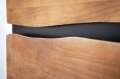 Komoda z półkami i szufladami BOA 160cm naturalne drewno akacjowe metalowe czarne nogi