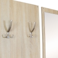 Wieszak ścienny z lustrem i szafką na buty w kolorze sonoma, PYRO