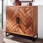 Ciemnobrązowa komoda 100 cm z litego drewna sheesham, 10 półek, SUDU