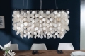 Chromowany żyrandol lampa wisząca, perłowe muszle RODE
