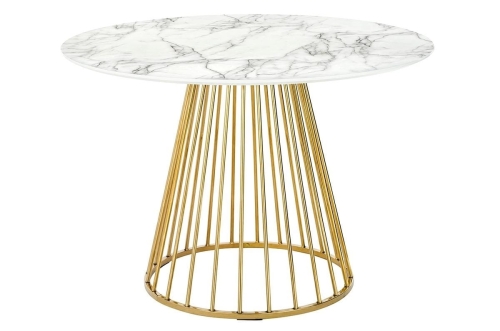 Stół metalowa złota podstawa oraz blat MDF średnica 110 cm