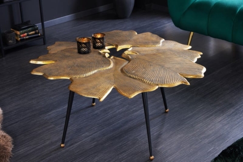 Stylowy stolik do salonu z metalu w kolorze złotym 95 cm, LAND GOLD