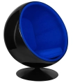 Fotel obrotowy BEN czarny - włókno szklane, niebieska tkanina