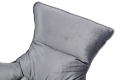 Tapicerowany fotel NURU szary welur, metalowa podstawa