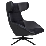 Czarny fotel obrotowy miękki welur oraz ekoskóra, SEBIO