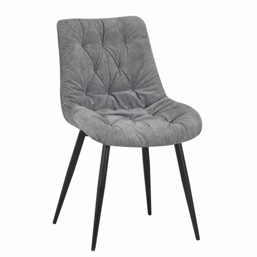 Krzesło tapicerowane sztruksem C015 szare, metalowe nogi