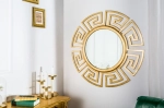 Eleganckie lustro ścienne z metalu w złotym kolorze 85 cm, SEDRIC