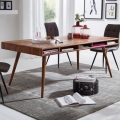 Egzotyczny stół z litego drewna sheesham 200 cm z półkami pod blatem, WOOD