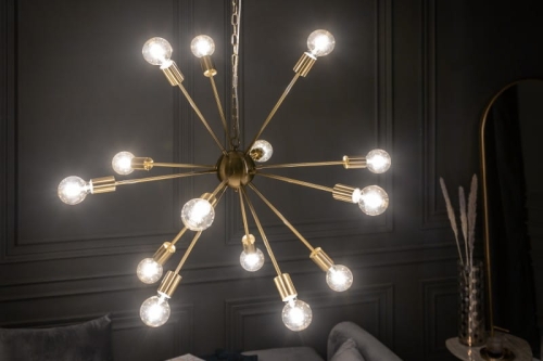 Złota lampa wisząca 87 cm Loft 14 źródeł światła