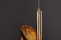 Nowoczesna stalowa lampa wisząca Delicious złota 118cm