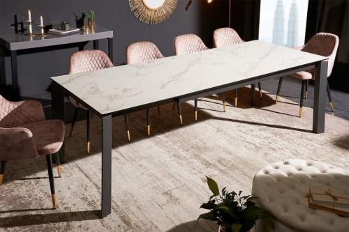 Rozkładany stół 240cm w kolorze białego marmuru, COBE 2