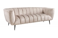 Beżowa sofa do salonu w stylu glamour z metalowymi czarnymi nogami - NEBRES