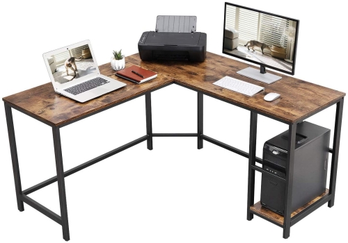 Biurko komputerowe narożne na metalowych nogach rustykalne, loft 138 cm RADS LOFT 2