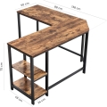 Biurko komputerowe narożne na metalowych nogach rustykalne, loft 138 cm RADS LOFT 2