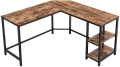 Biurko komputerowe narożne na metalowych nogach rustykalne, loft 138 cm RADS LOFT 2