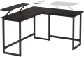 Biurko komputerowe narożne czarne na metalowych nogach, loft 138 cm RADS LOFT III
