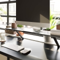 Biurko komputerowe narożne czarne na metalowych nogach, loft 138 cm RADS LOFT III