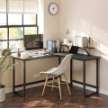 Biurko komputerowe narożne czarne na metalowych nogach, loft 138 cm RADS LOFT III