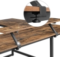 Biurko komputerowe narożne na metalowych nogach rustykalne, półka na monitor 130 cm RADS LOFT