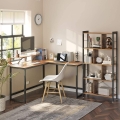 Biurko komputerowe narożne na metalowych nogach rustykalne, półka na monitor 130 cm RADS LOFT