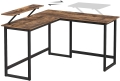 Biurko komputerowe narożne na metalowych nogach rustykalne, półka na monitor 130 cm RADS LOFT