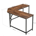 Biurko komputerowe narożne na metalowych nogach rustykalne, loft 149 cm RADS LOFT